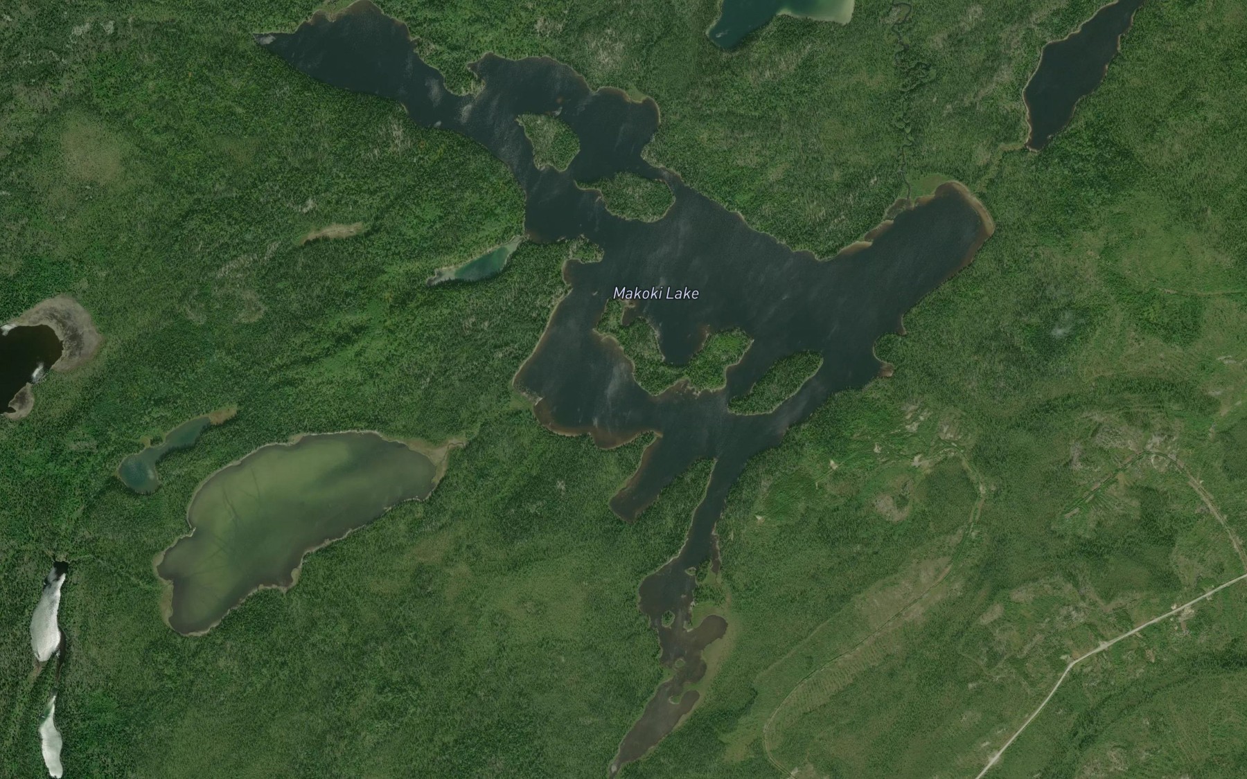 Satellite map of the Makoki Lake
