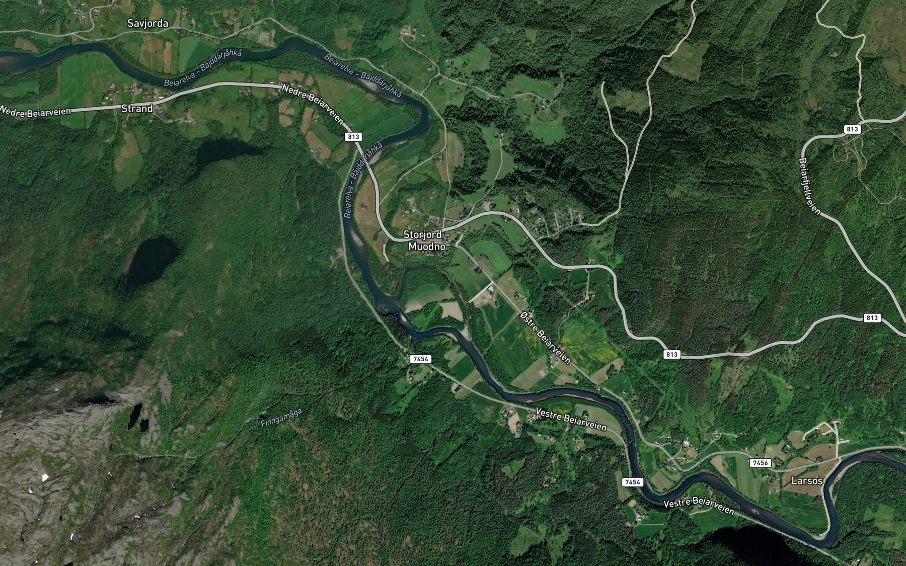 Satellite map of the Storjordfaret