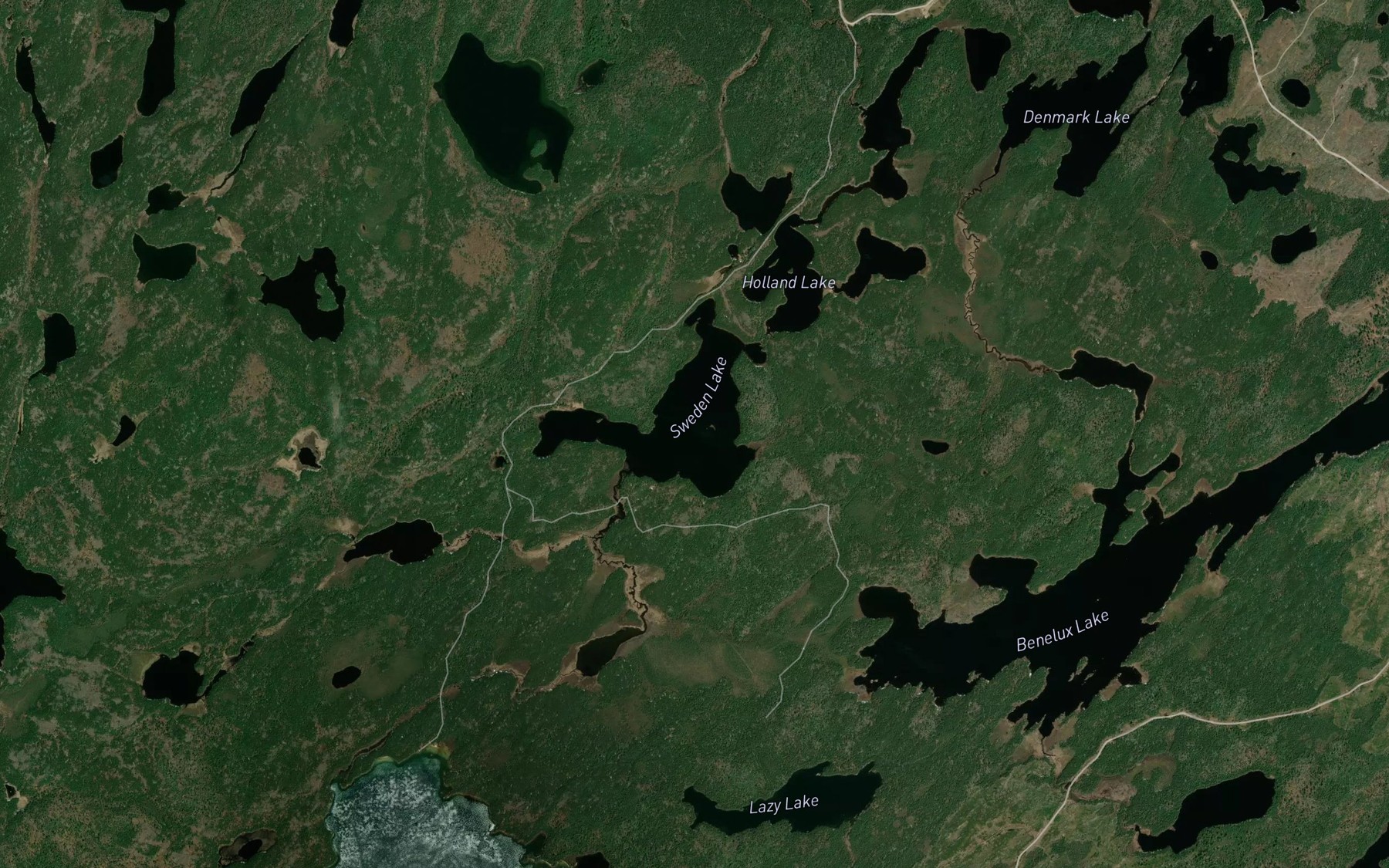 Satellite map of the Sweden Lake