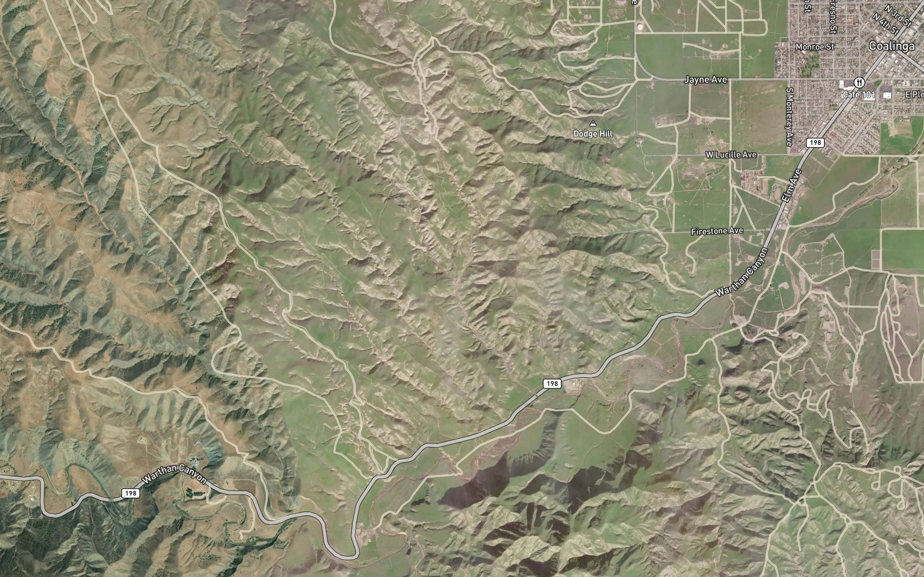 Satellite map of the Kolingo Creek