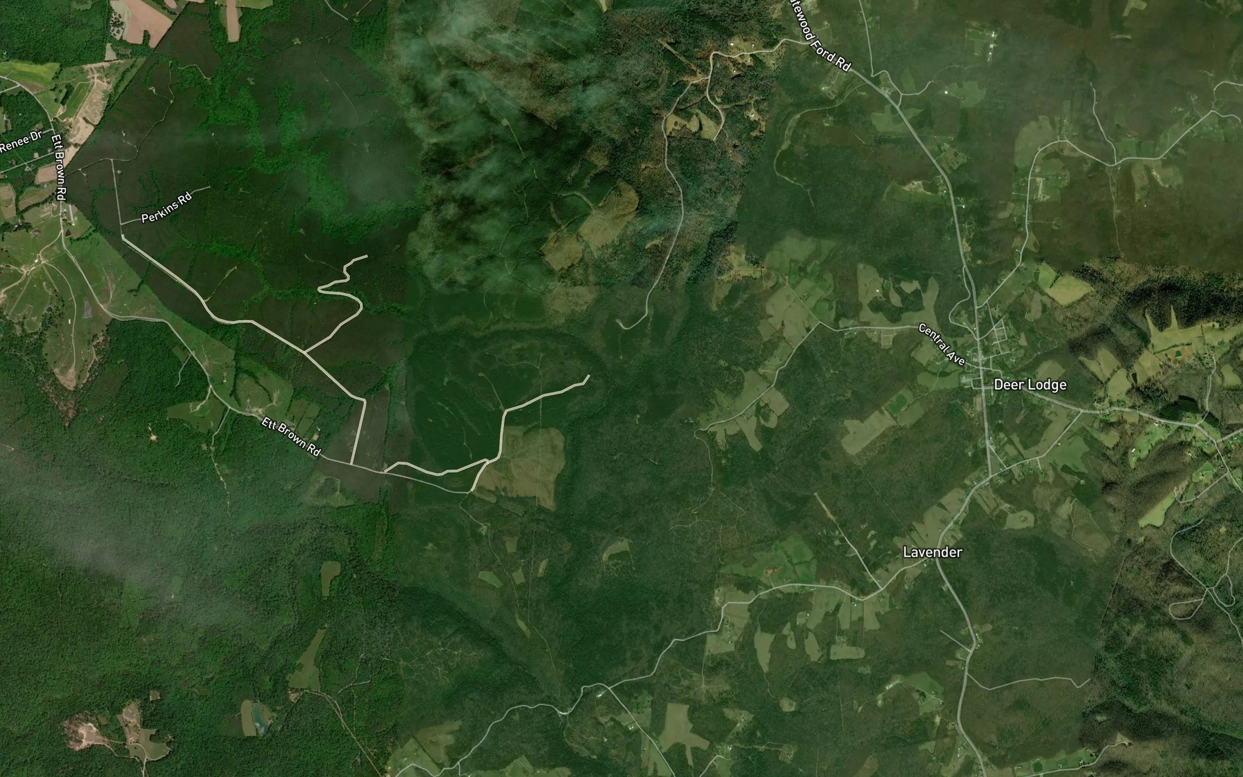 Satellite map of the Rock Creek
