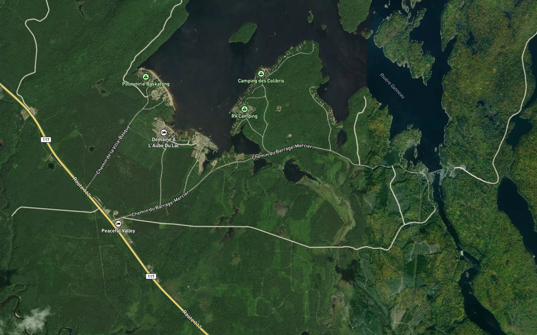 Satellite map of the Lac Lacroix