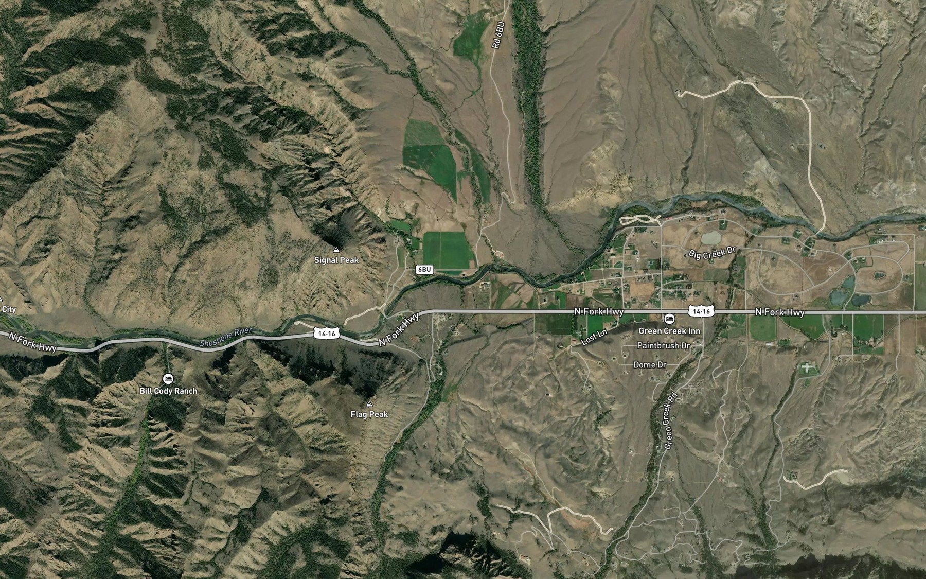 Satellite map of the Canyon Creek