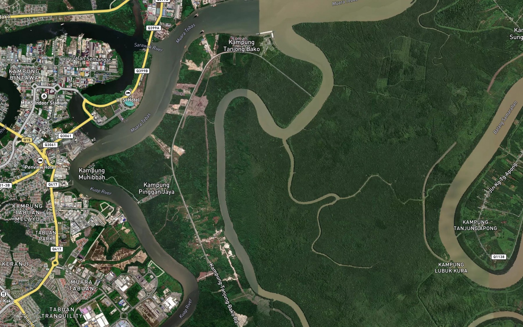 Satellite map of the Sungai Munggu Ayer
