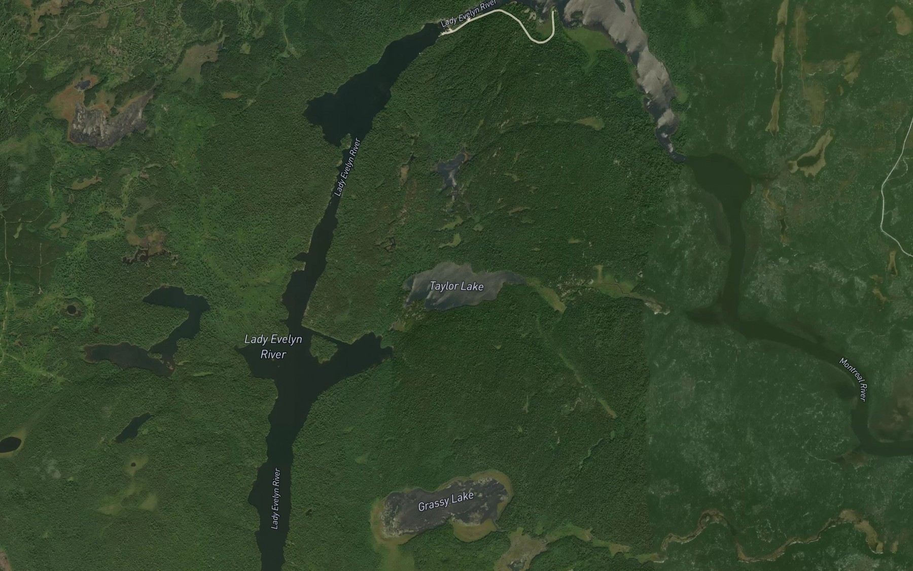 Satellite map of the Taylor Lake