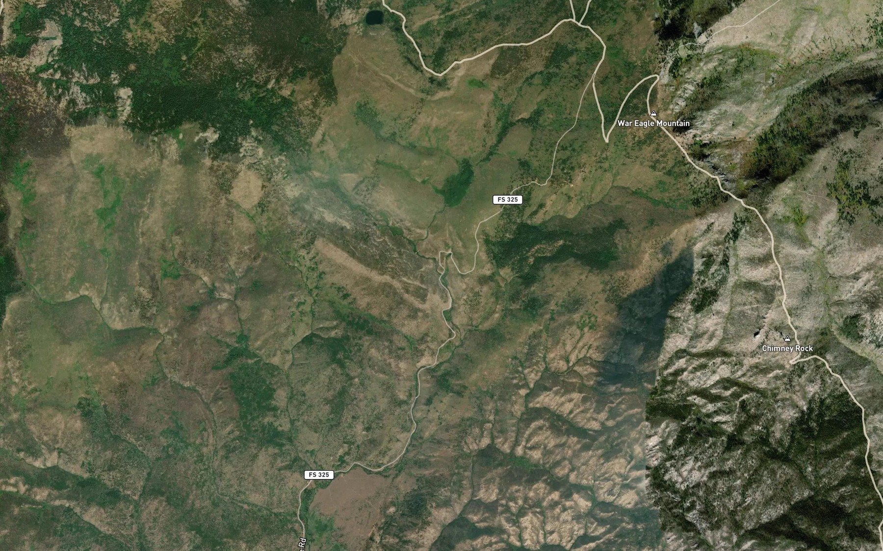 Satellite map of the Sand Creek