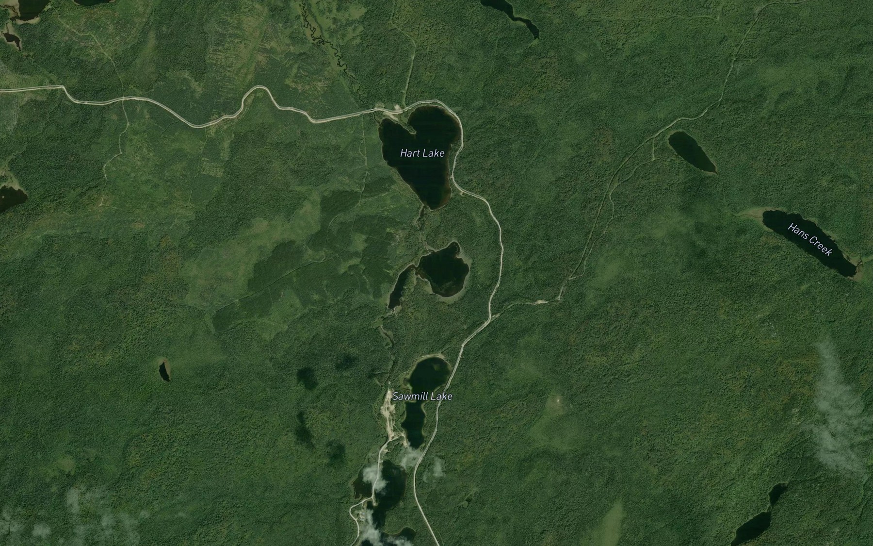 Satellite map of the St. Onge's Lake
