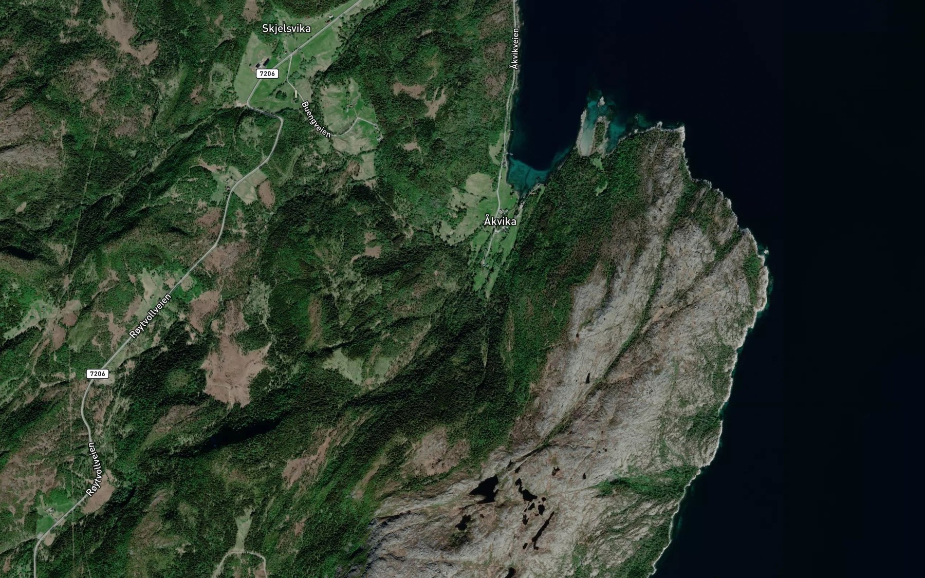 Satellite map of the Nergardselva