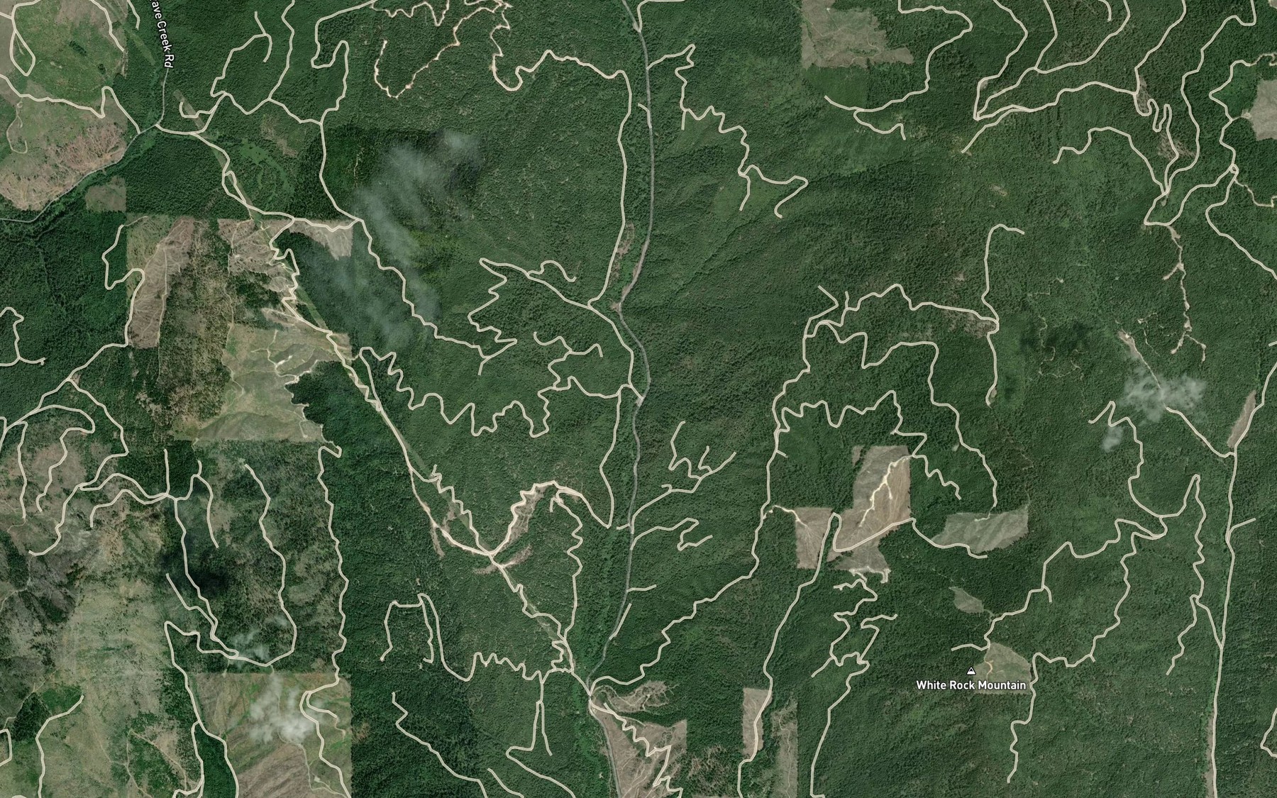 Satellite map of the Steinmetz Creek
