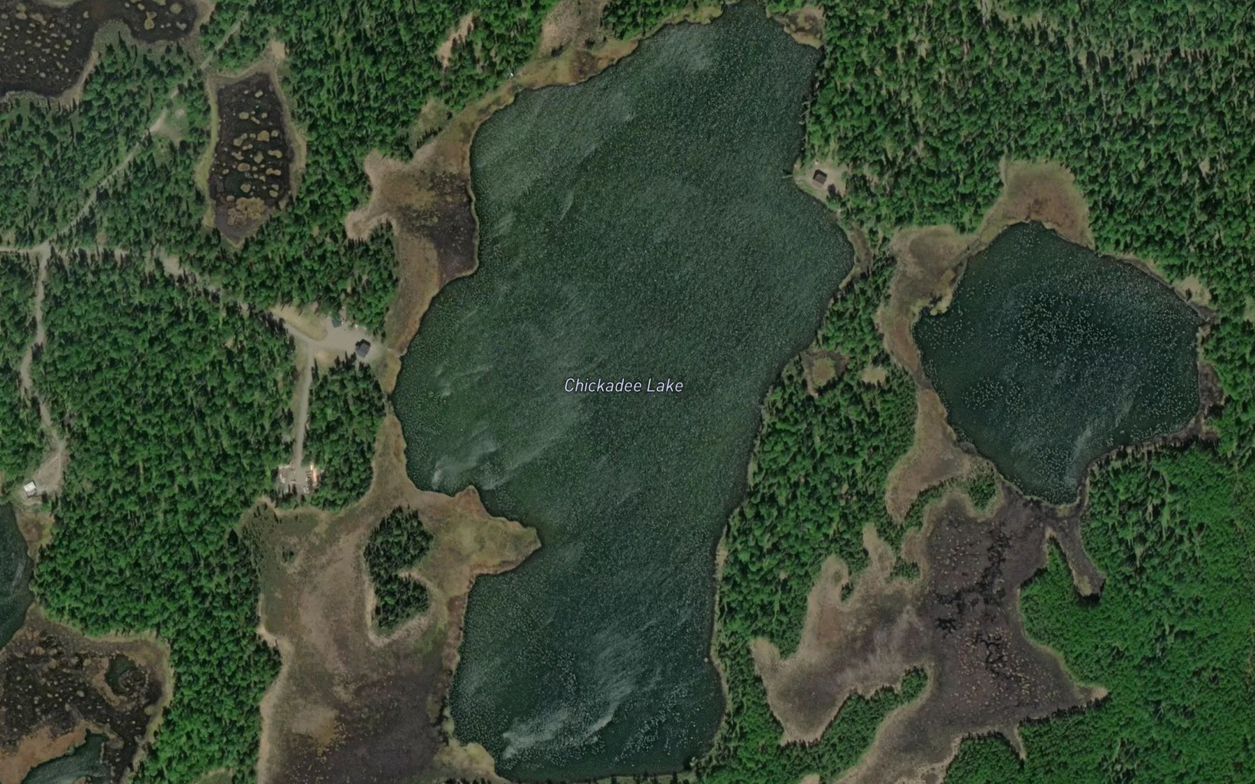 Satellite map of the Chickadee Lake
