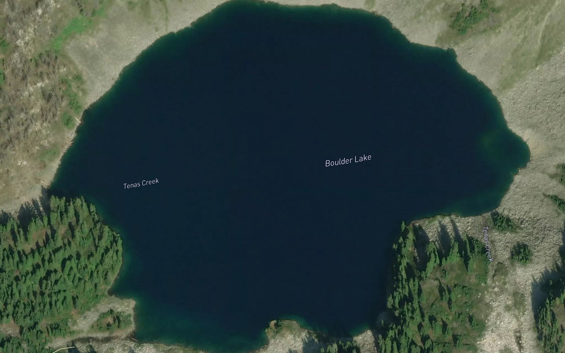 Satellite map of the Boulder Lake