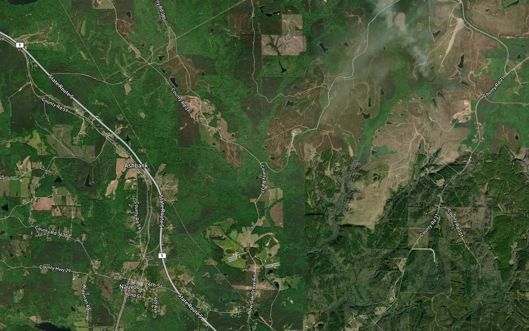 Satellite map of the Browns Creek