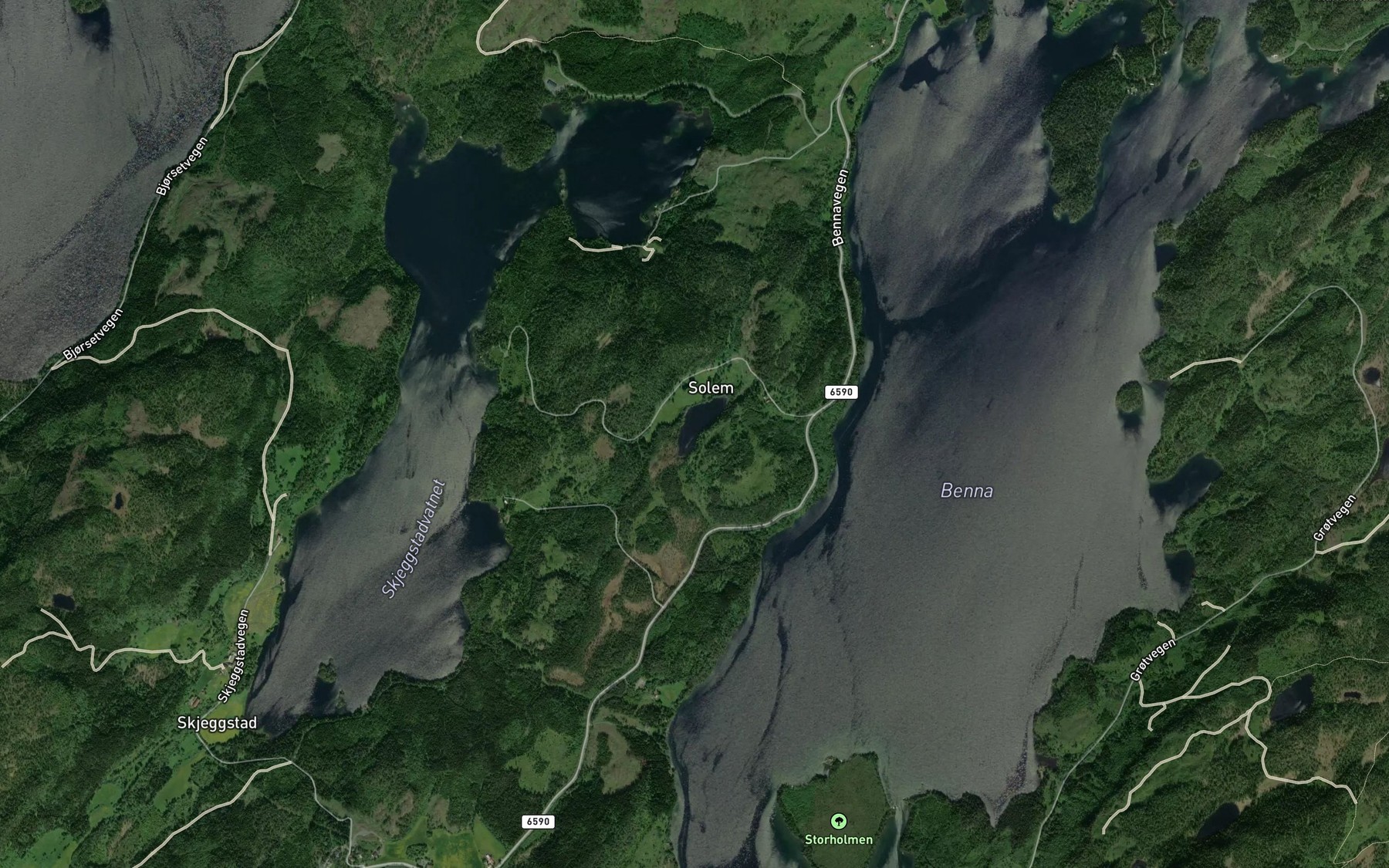 Satellite map of the Solemstjorna