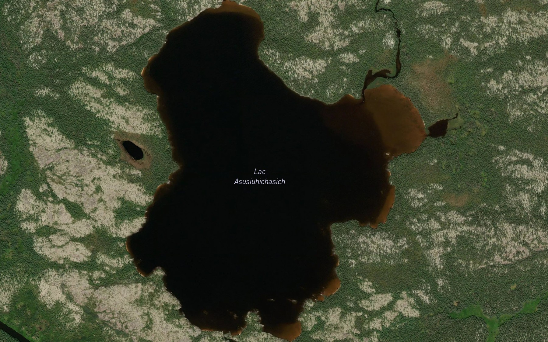 Satellite map of the Lac Asusiuhichasich