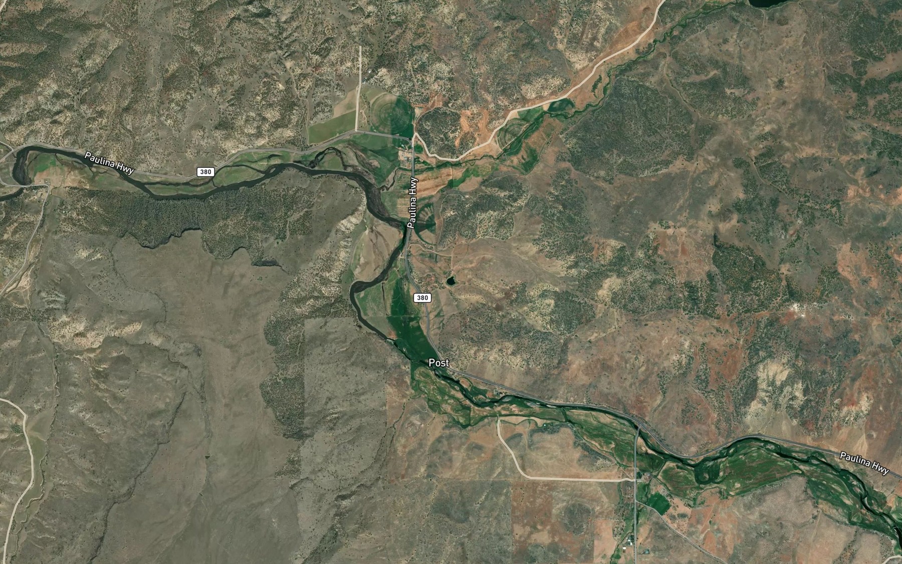 Satellite map of the Shoun Reservoir