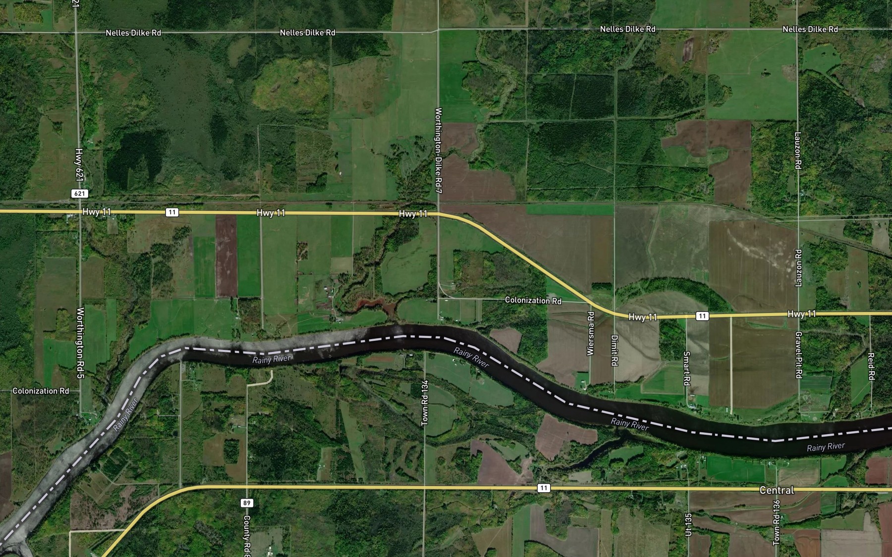Satellite map of the Cemetery Creek