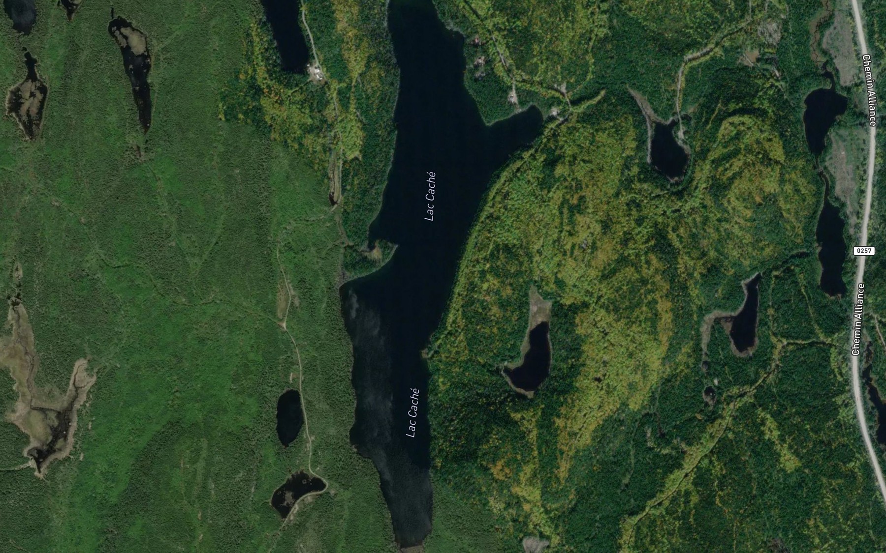 Satellite map of the Lac Cache