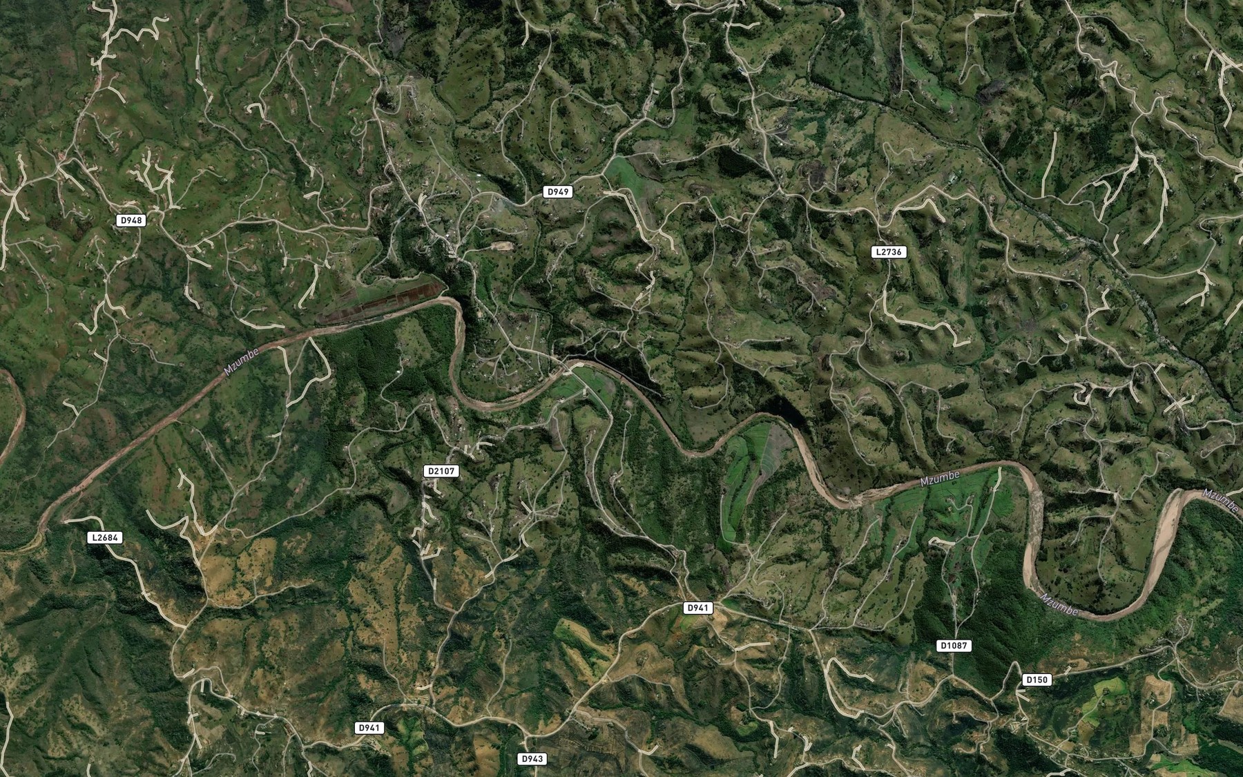 Satellite map of the Mvuzana