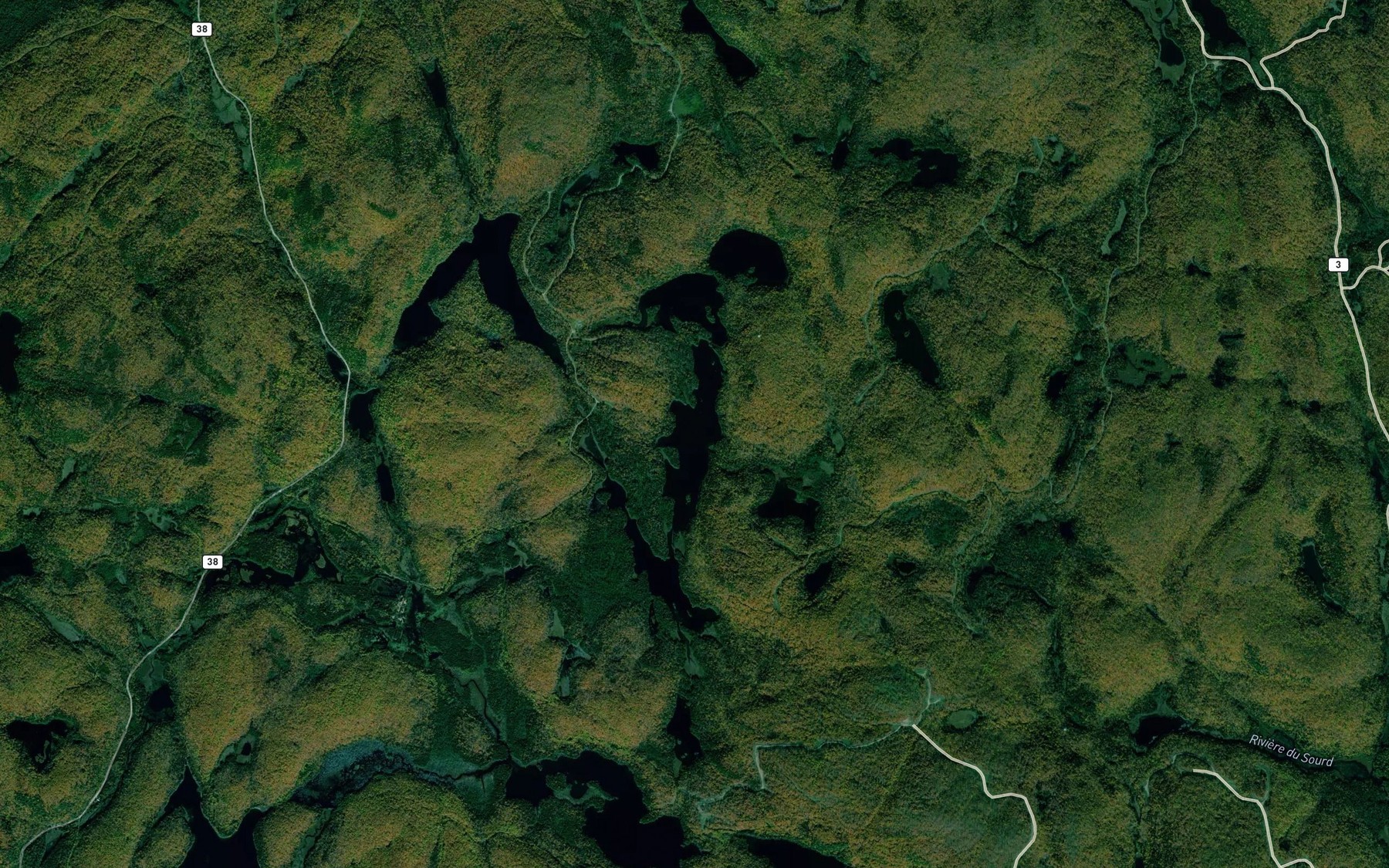 Satellite map of the Lac Triplet