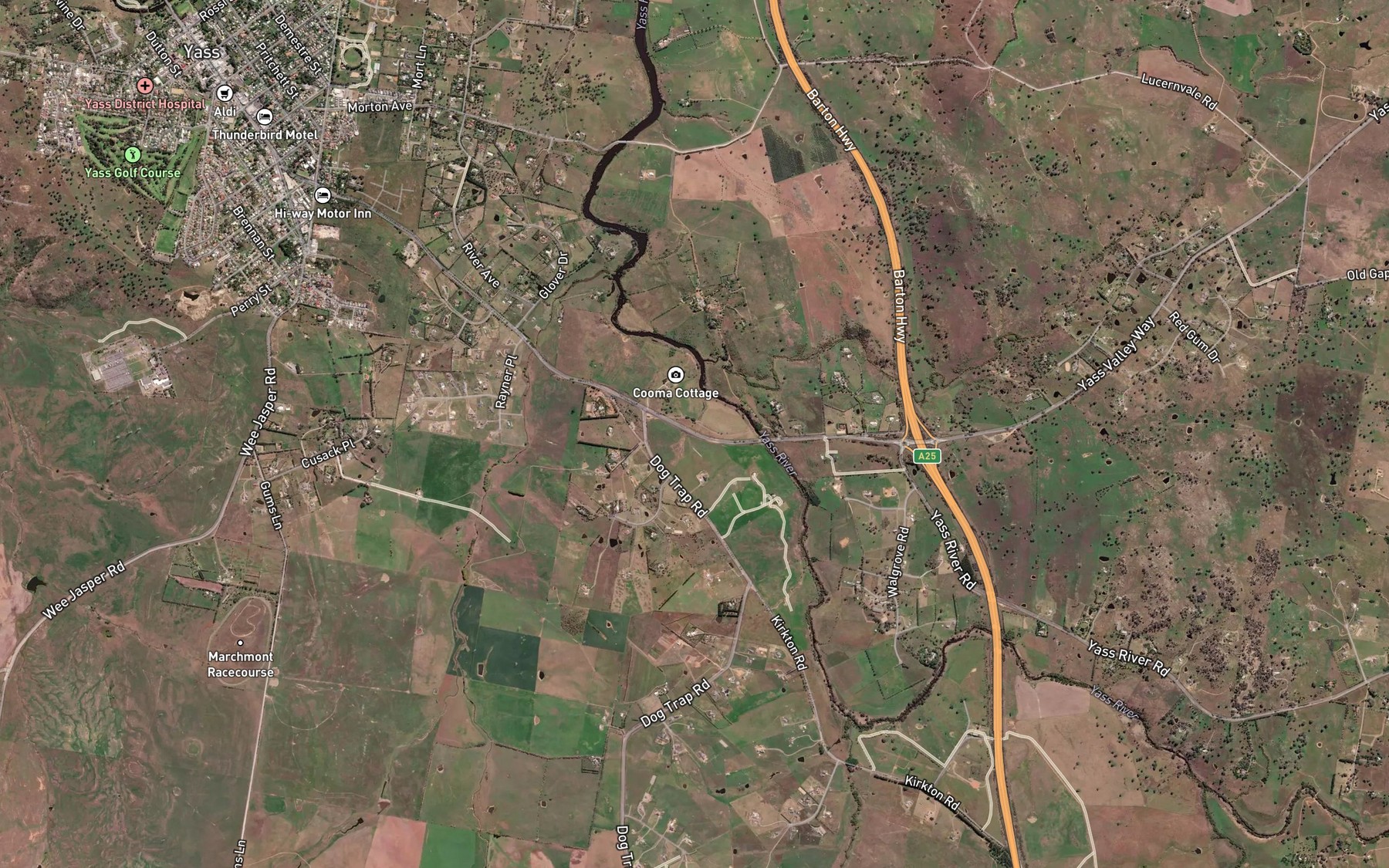 Satellite map of the Mantons Creek