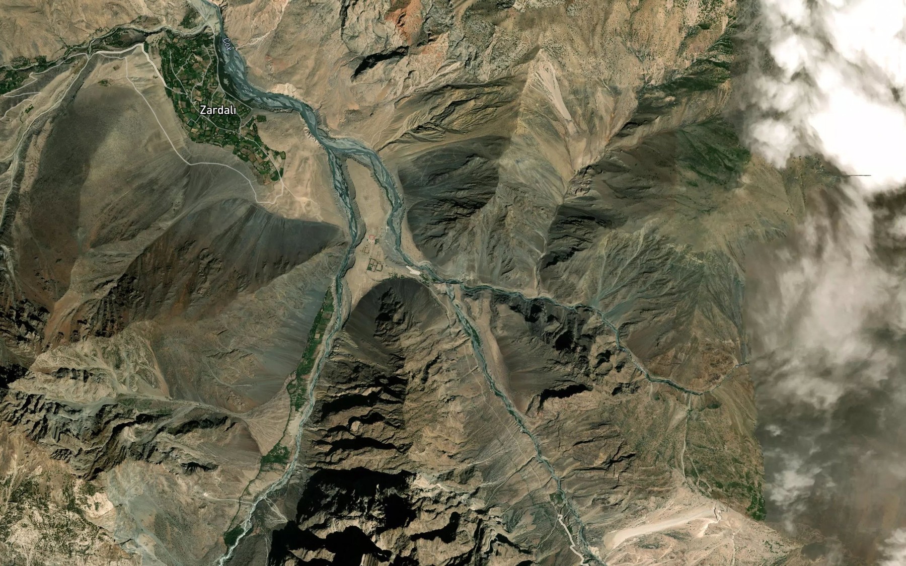 Satellite map of the Khodzha-Achkan