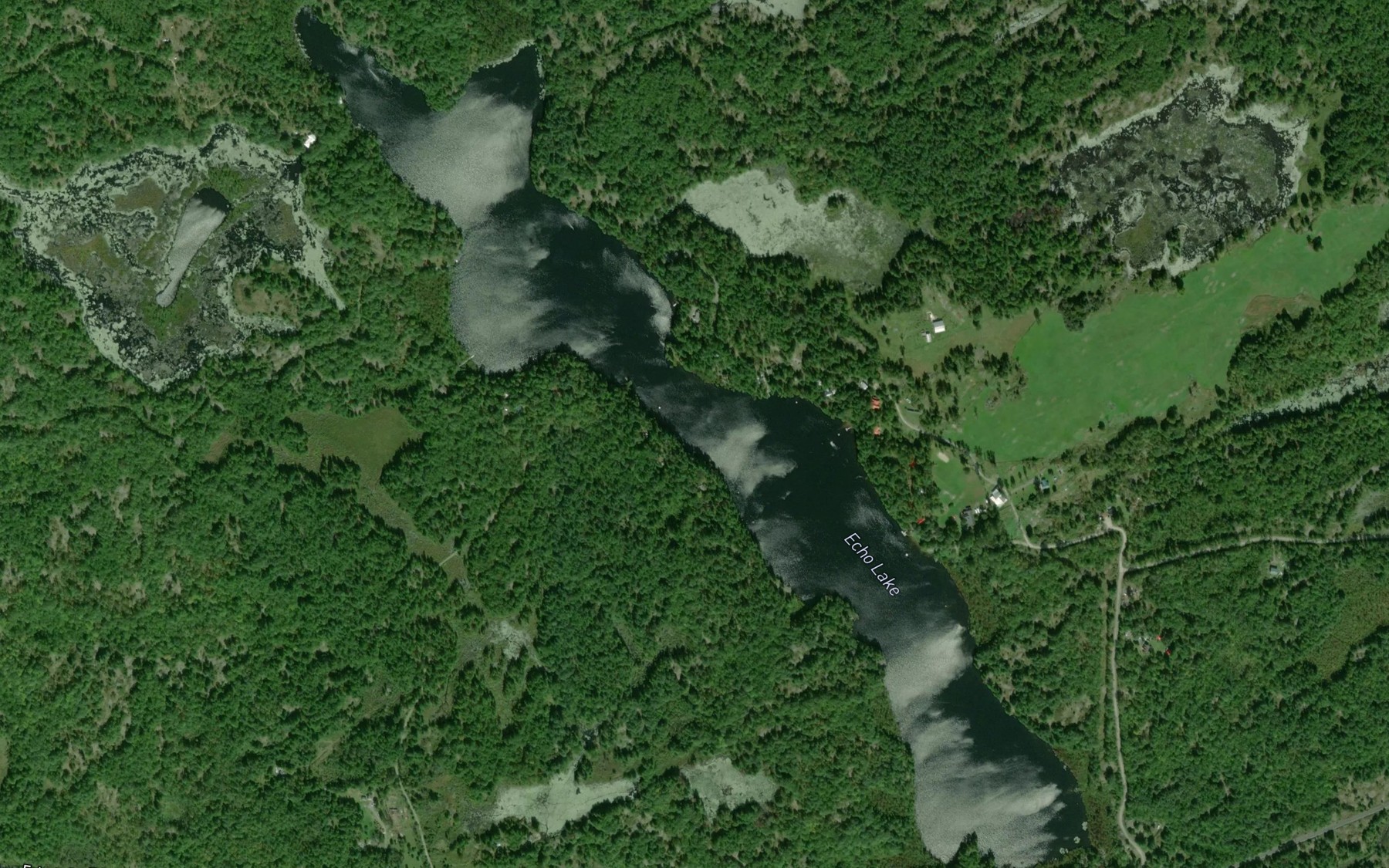Satellite map of the Echo Lake