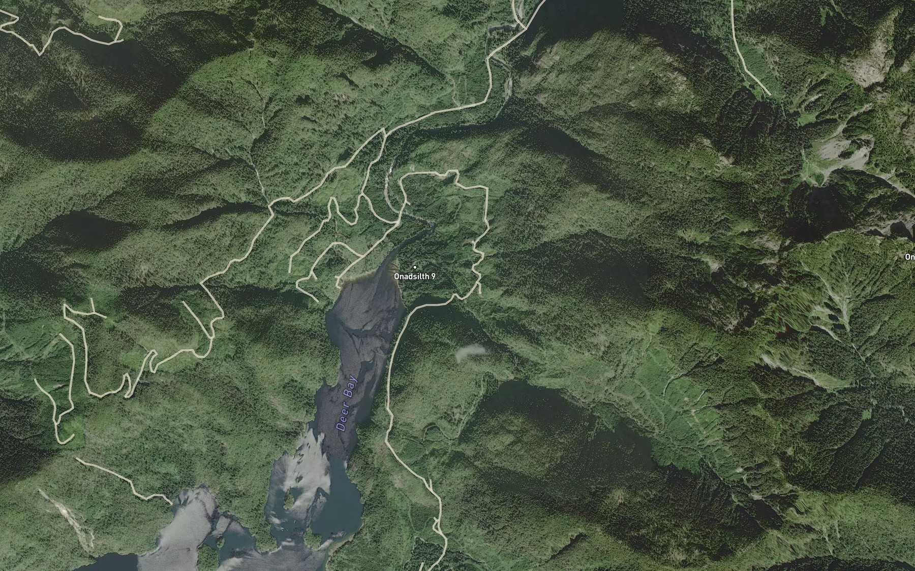 Satellite map of the Onad Creek