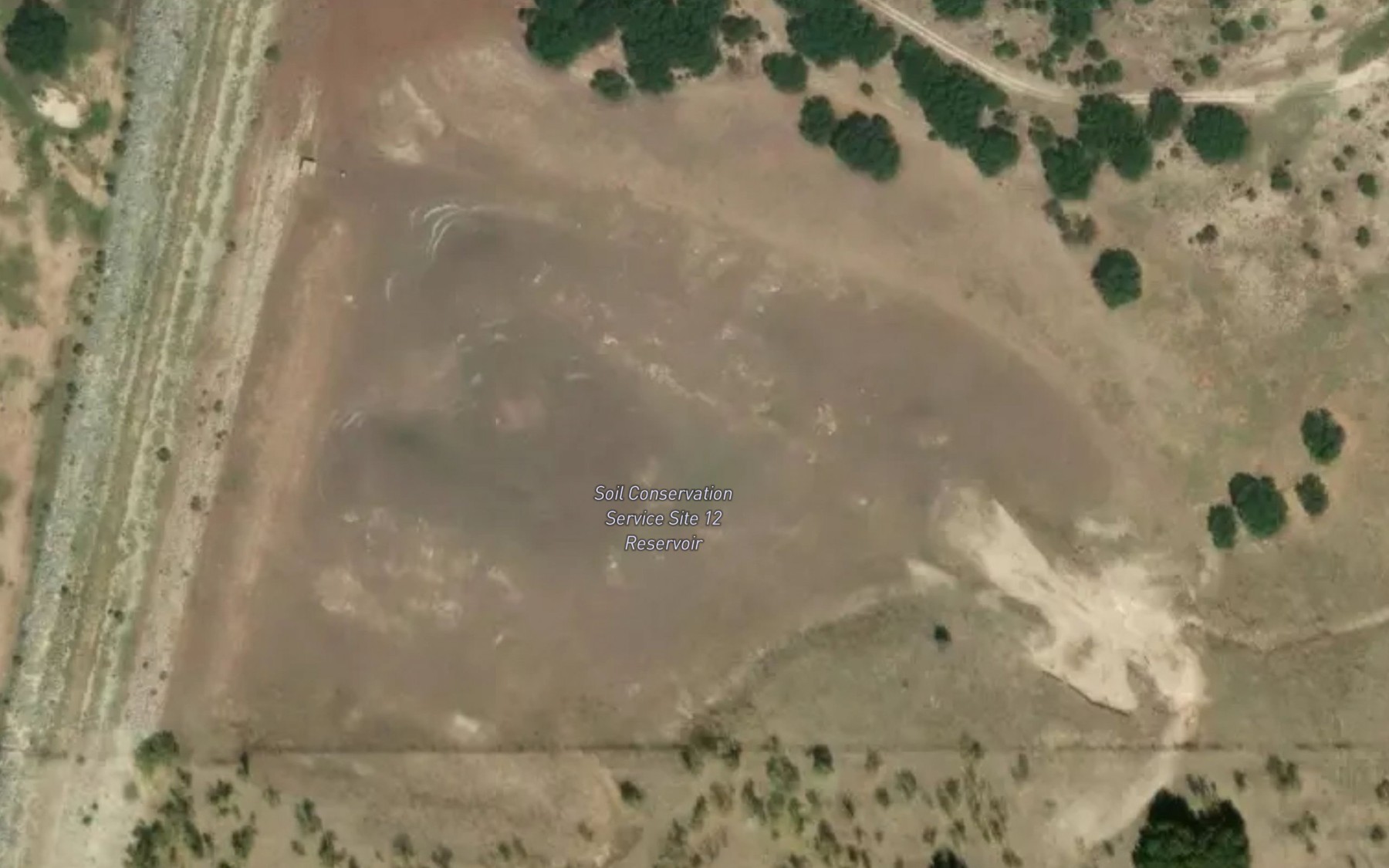 Satellite map of the Soil Conservation Service Site 12 Reservoir