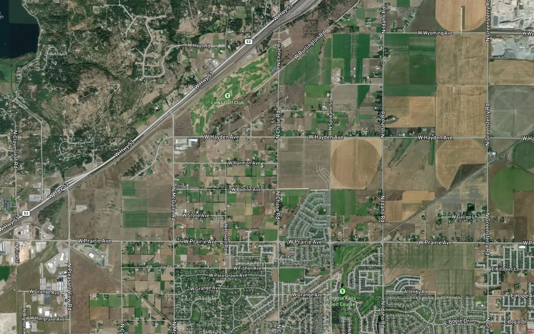 Satellite map of the East Greenacres North Ditch