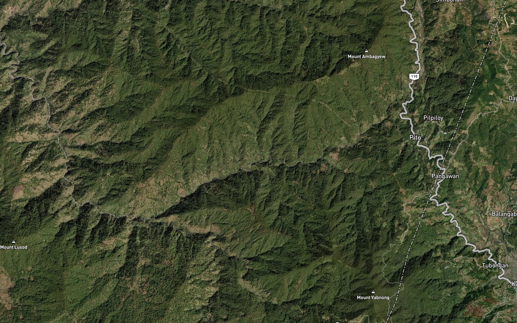 Satellite map of the Pito River