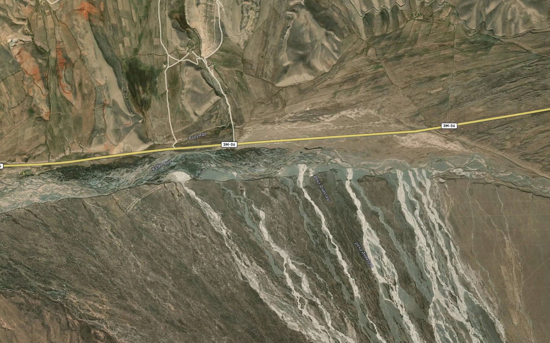 Satellite map of the Achyk-Tash