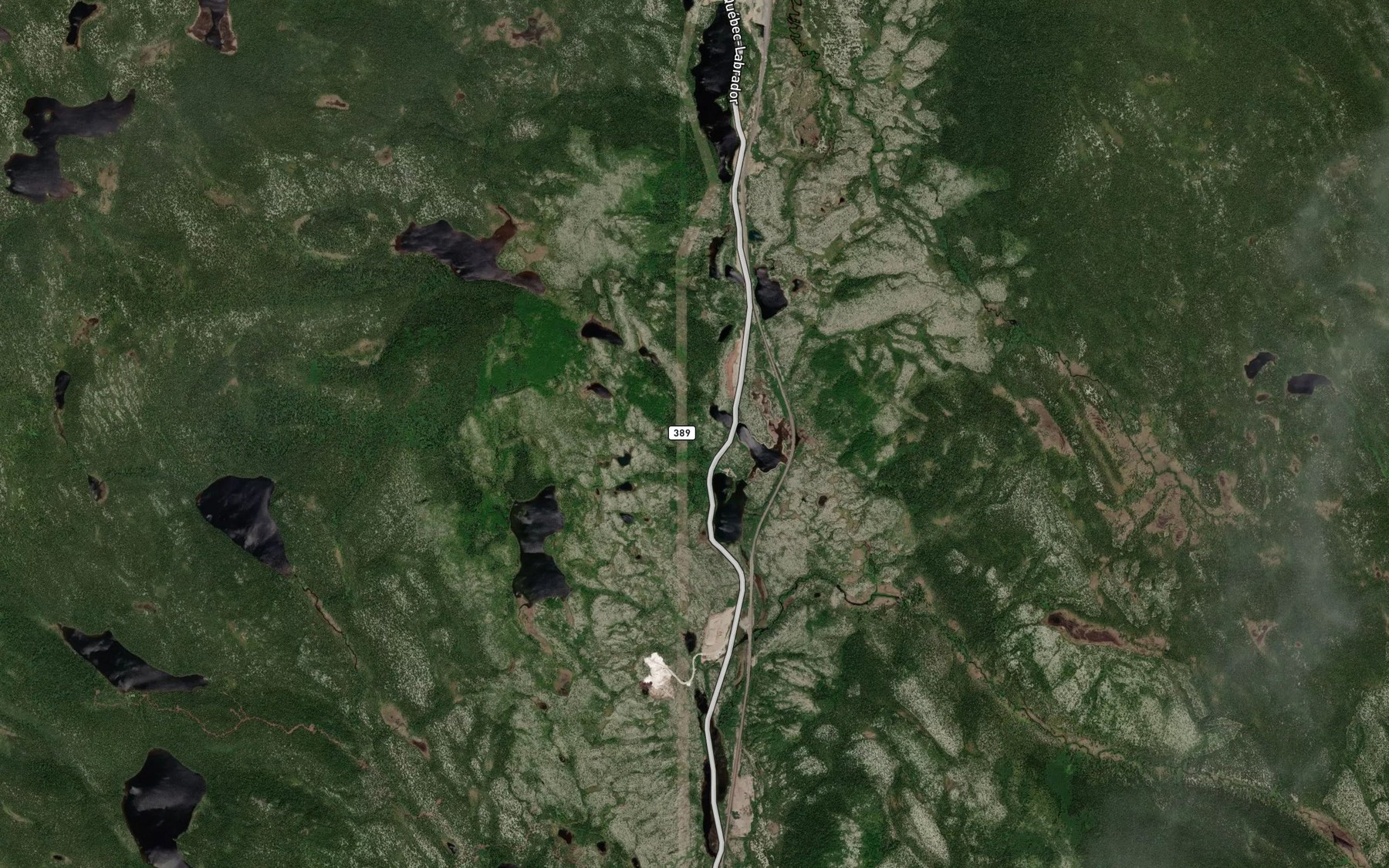 Satellite map of the Etang Pegmatite