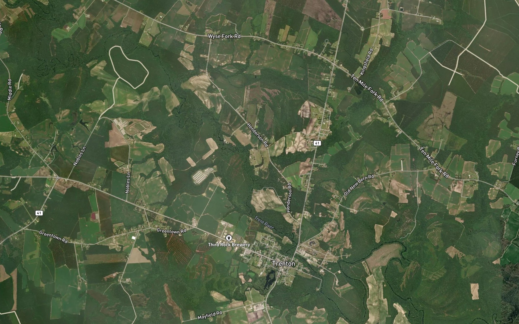 Satellite map of the Musselshell Creek
