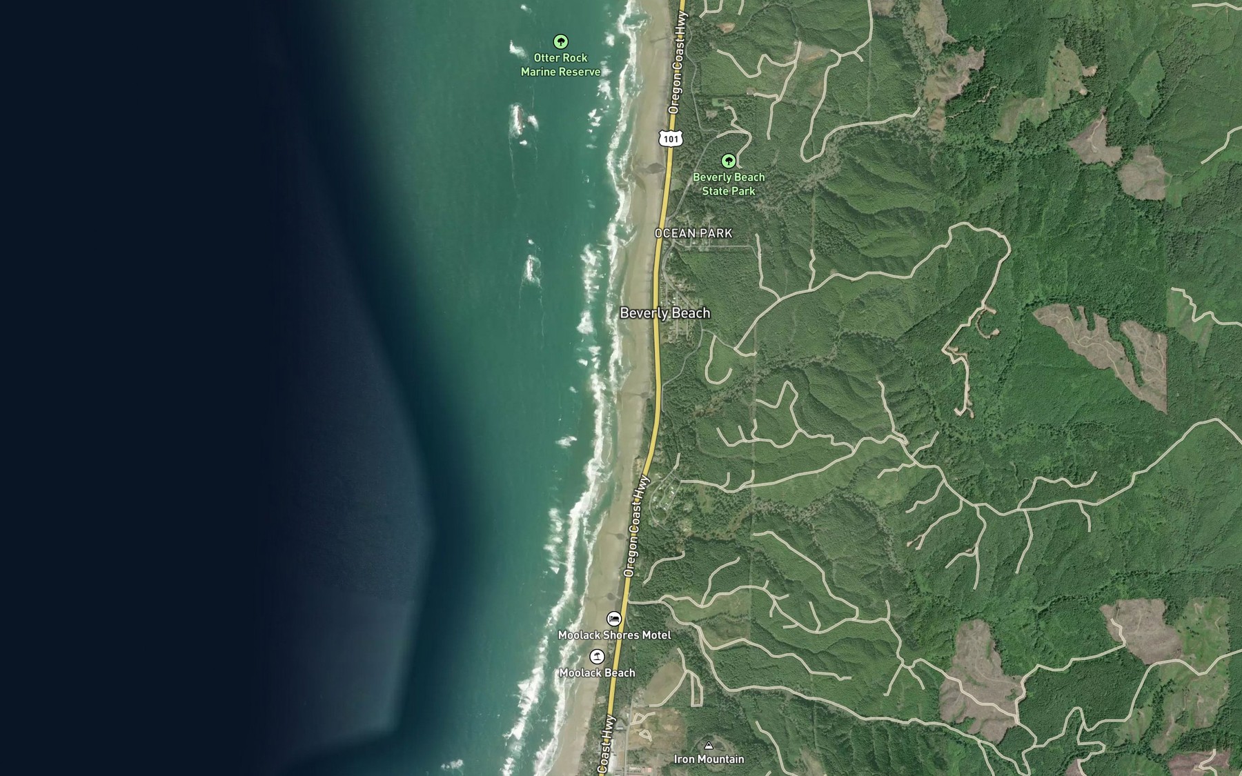 Satellite map of the Wade Creek