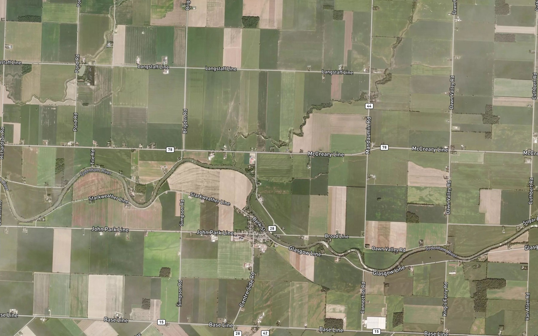 Satellite map of the Maxwell Creek