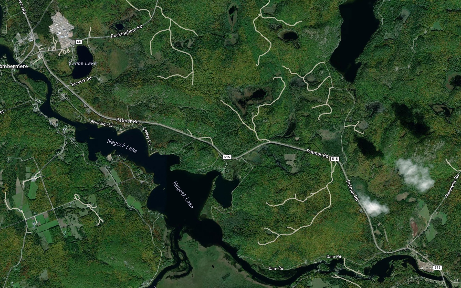Satellite map of the McPhees Bay