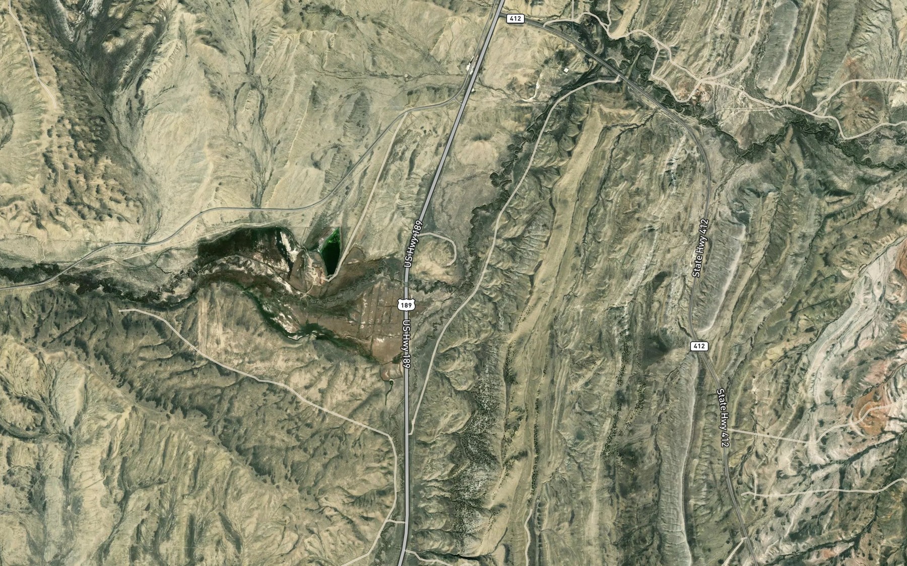 Satellite map of the Albert Creek