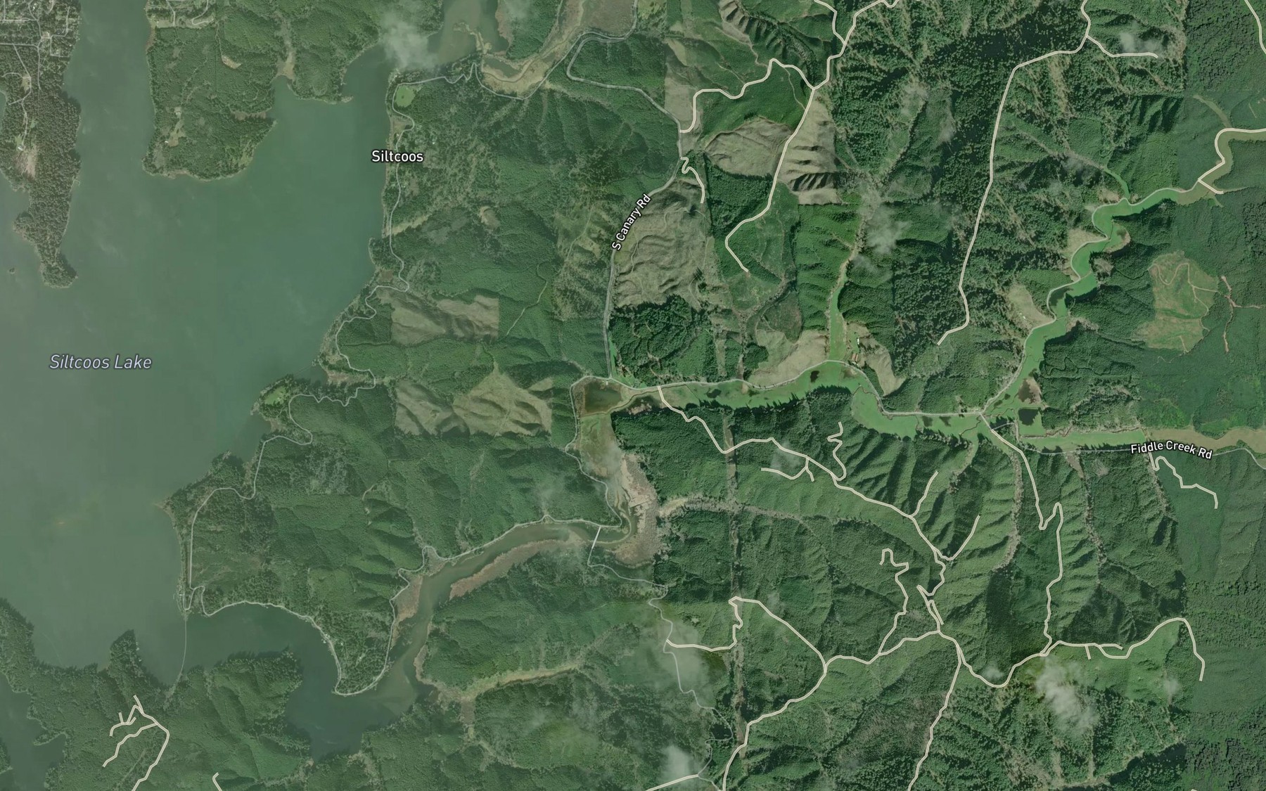 Satellite map of the Young Creek