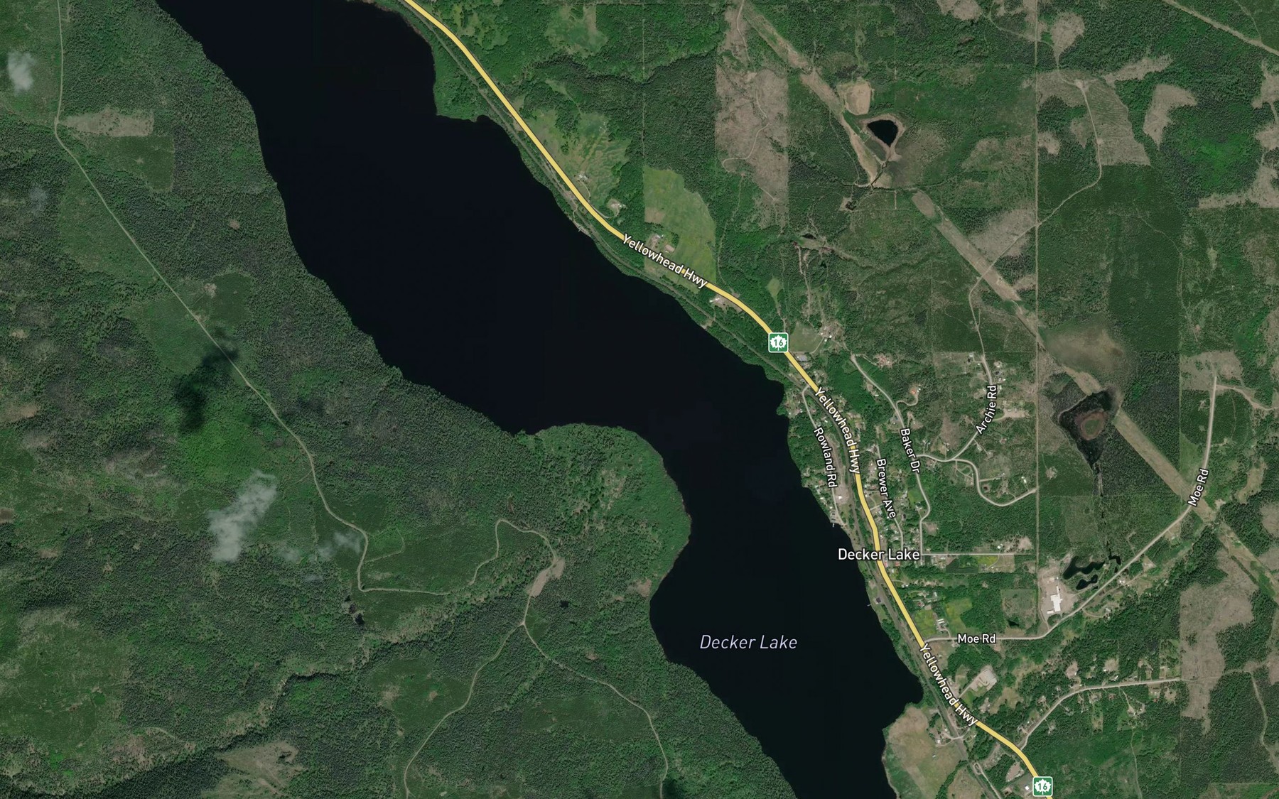 Satellite map of the Gerow Creek