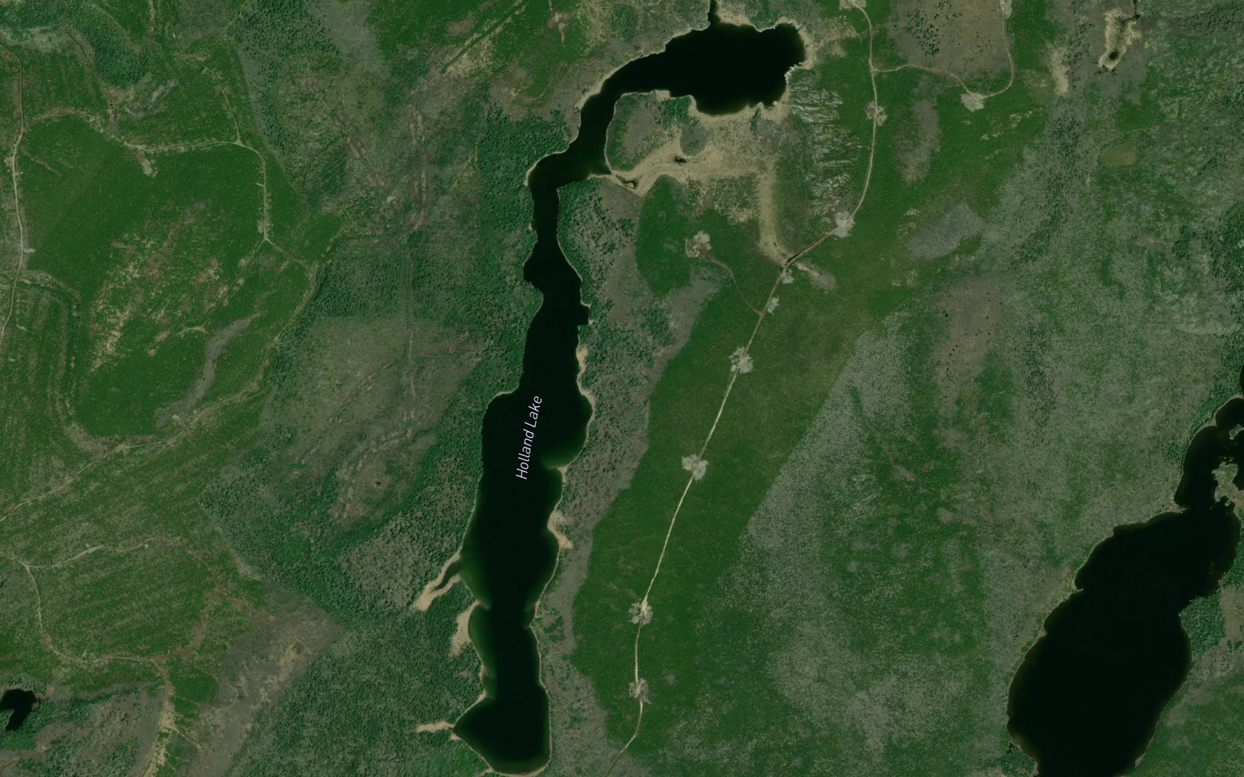 Satellite map of the Holland Lake