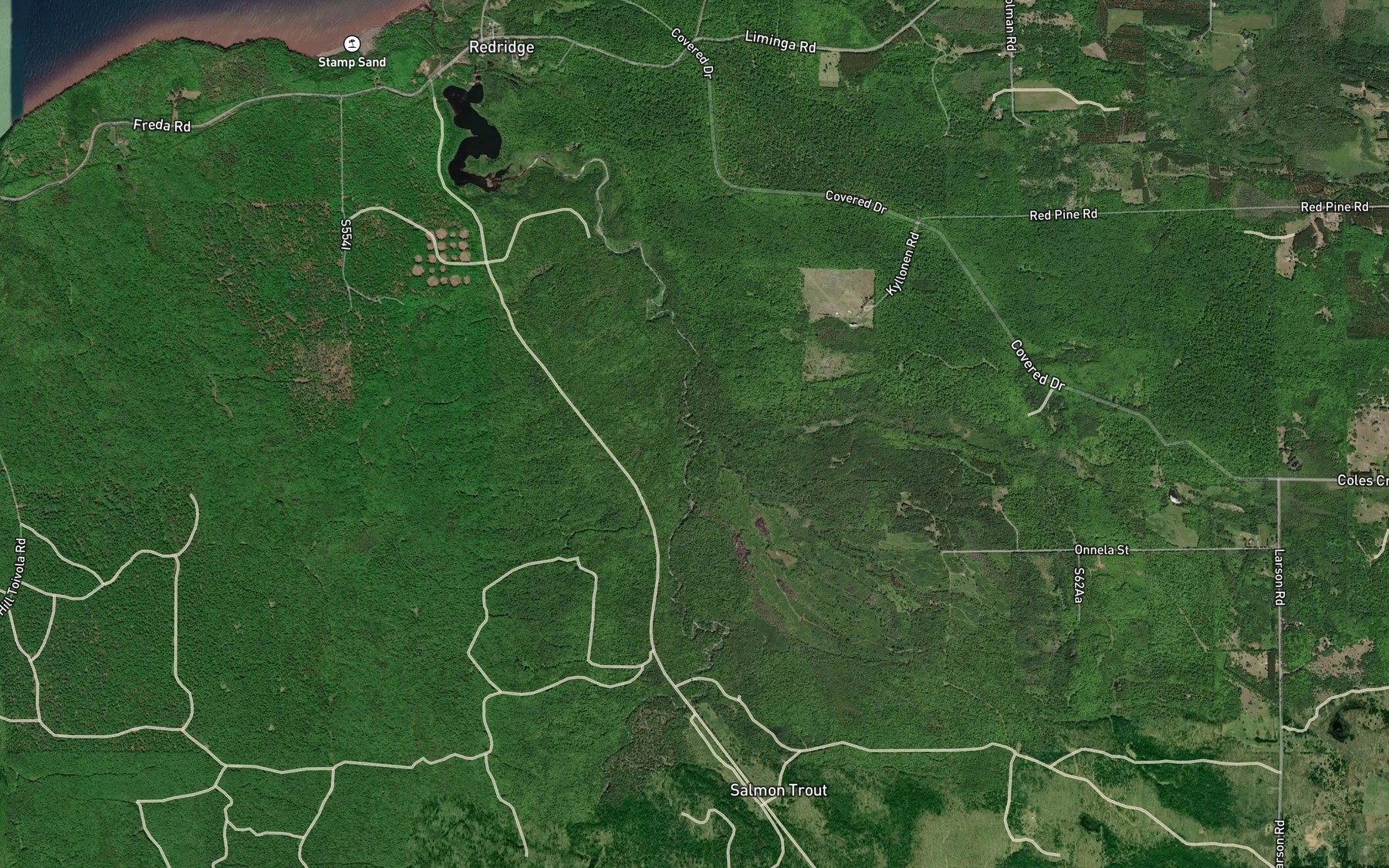 Satellite map of the Keranen Creek