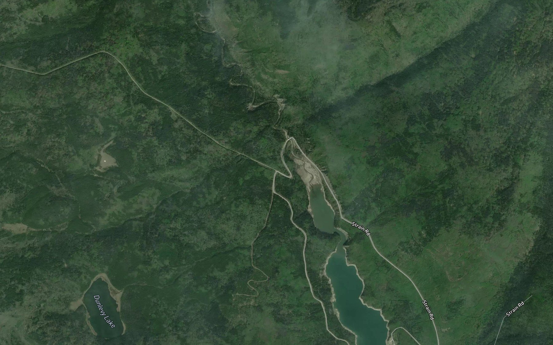 Satellite map of the Dunlevy Creek