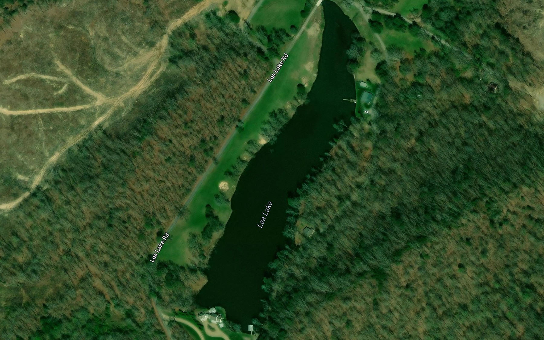 Satellite map of the Lea Lake