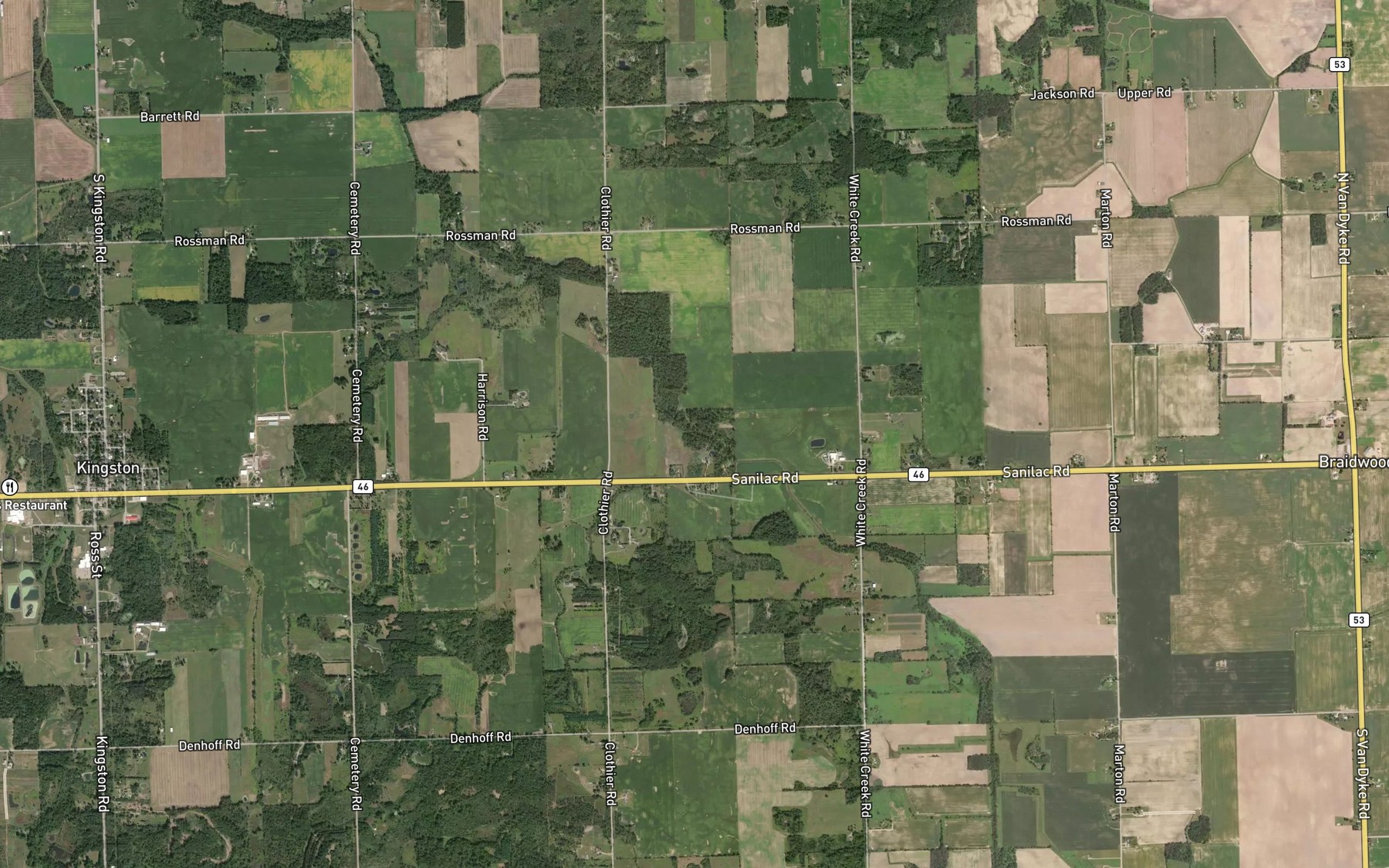 Satellite map of the White Creek Drain