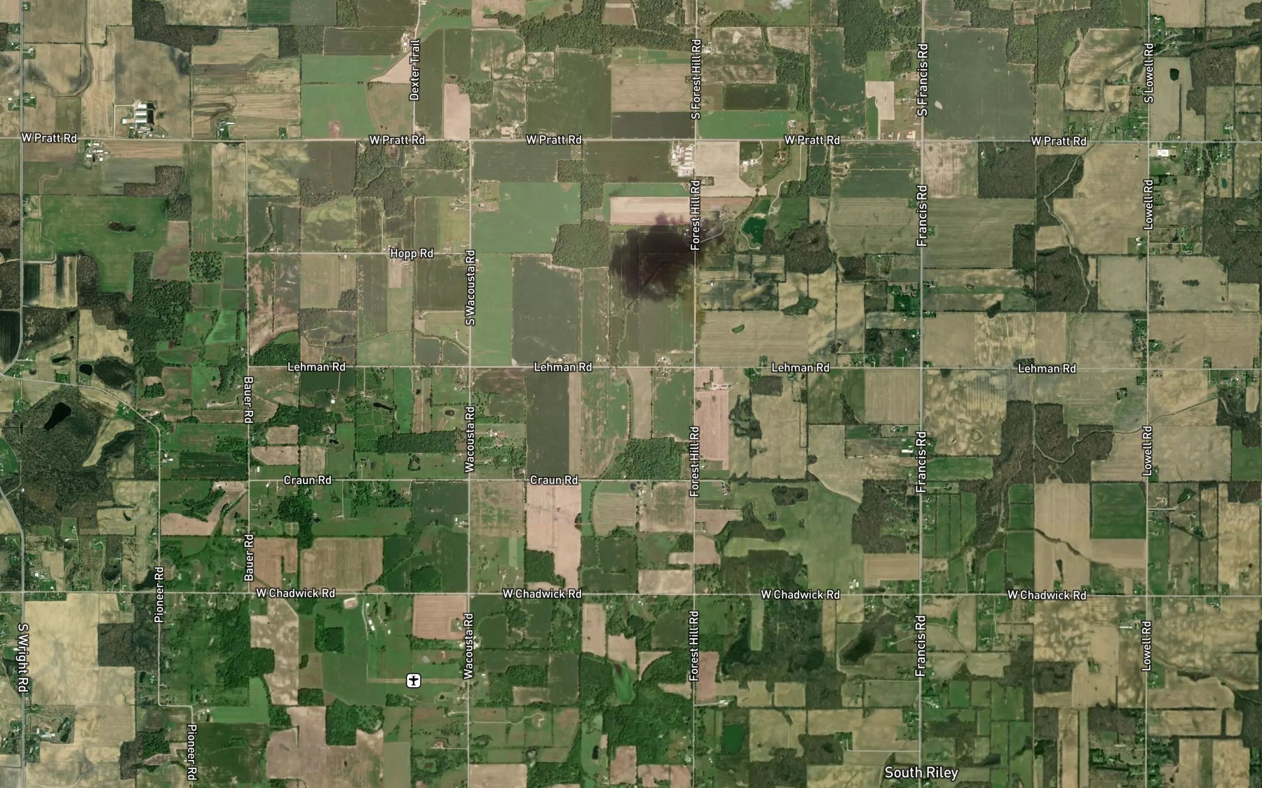 Satellite map of the Tibbetts Drain
