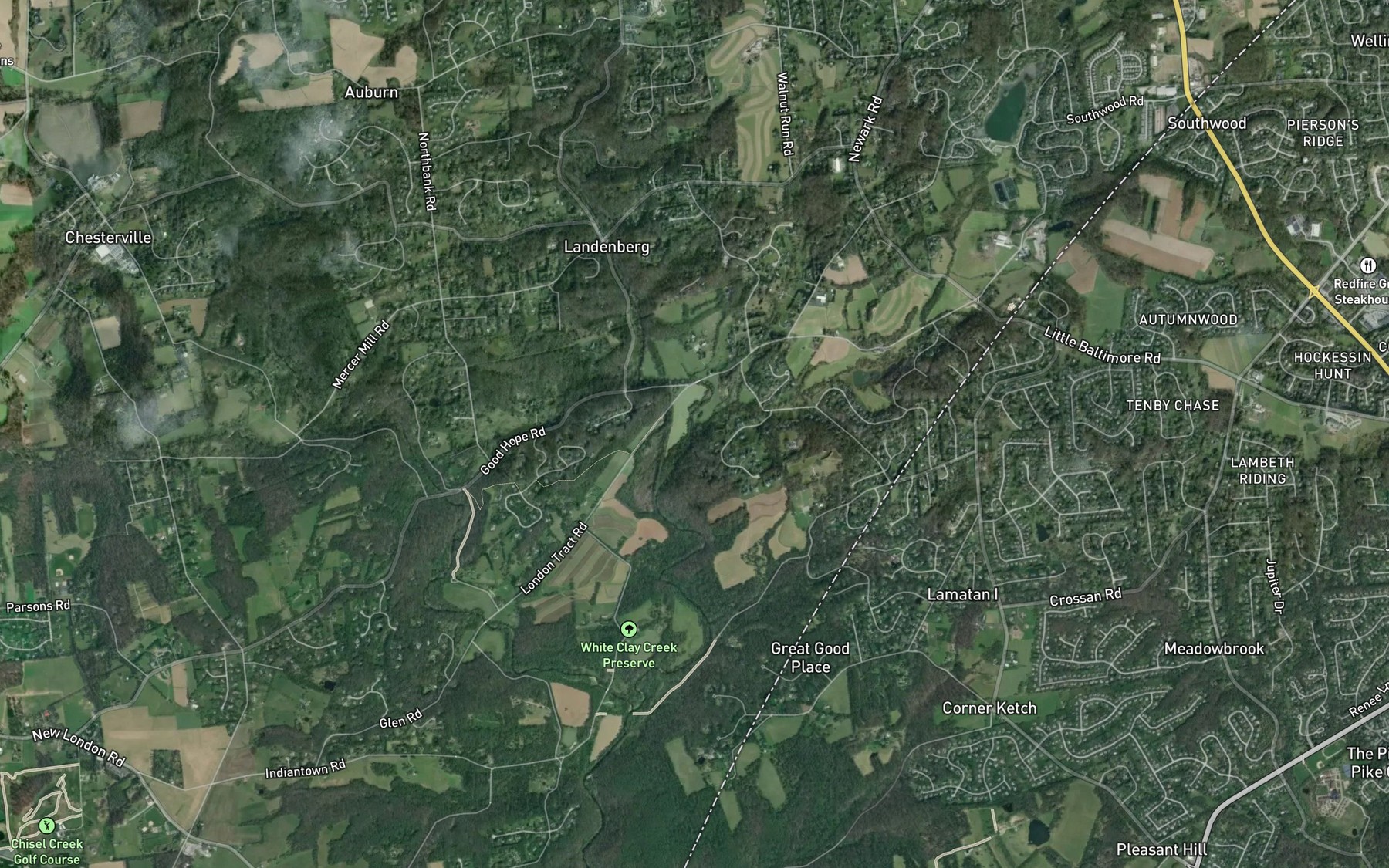 Satellite map of the Broad Run