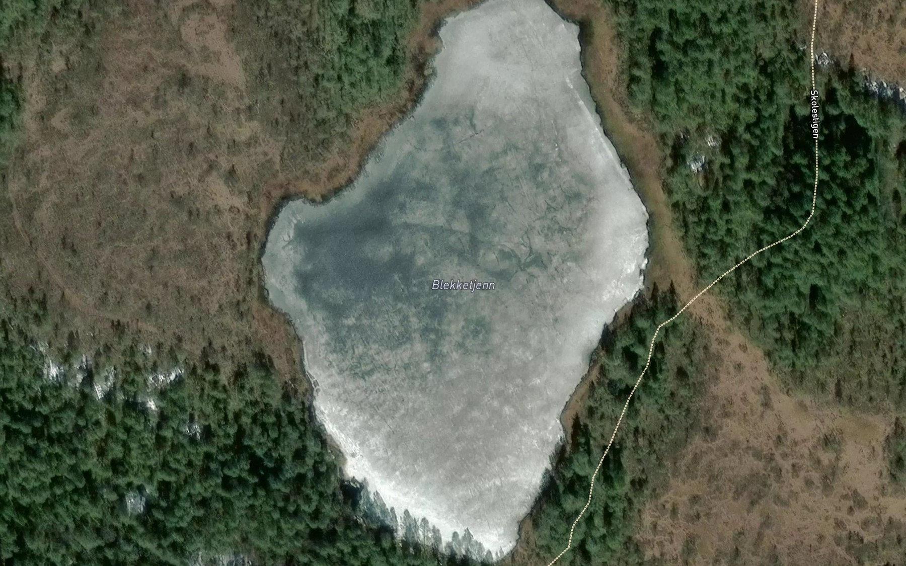 Satellite map of the Blekketjern