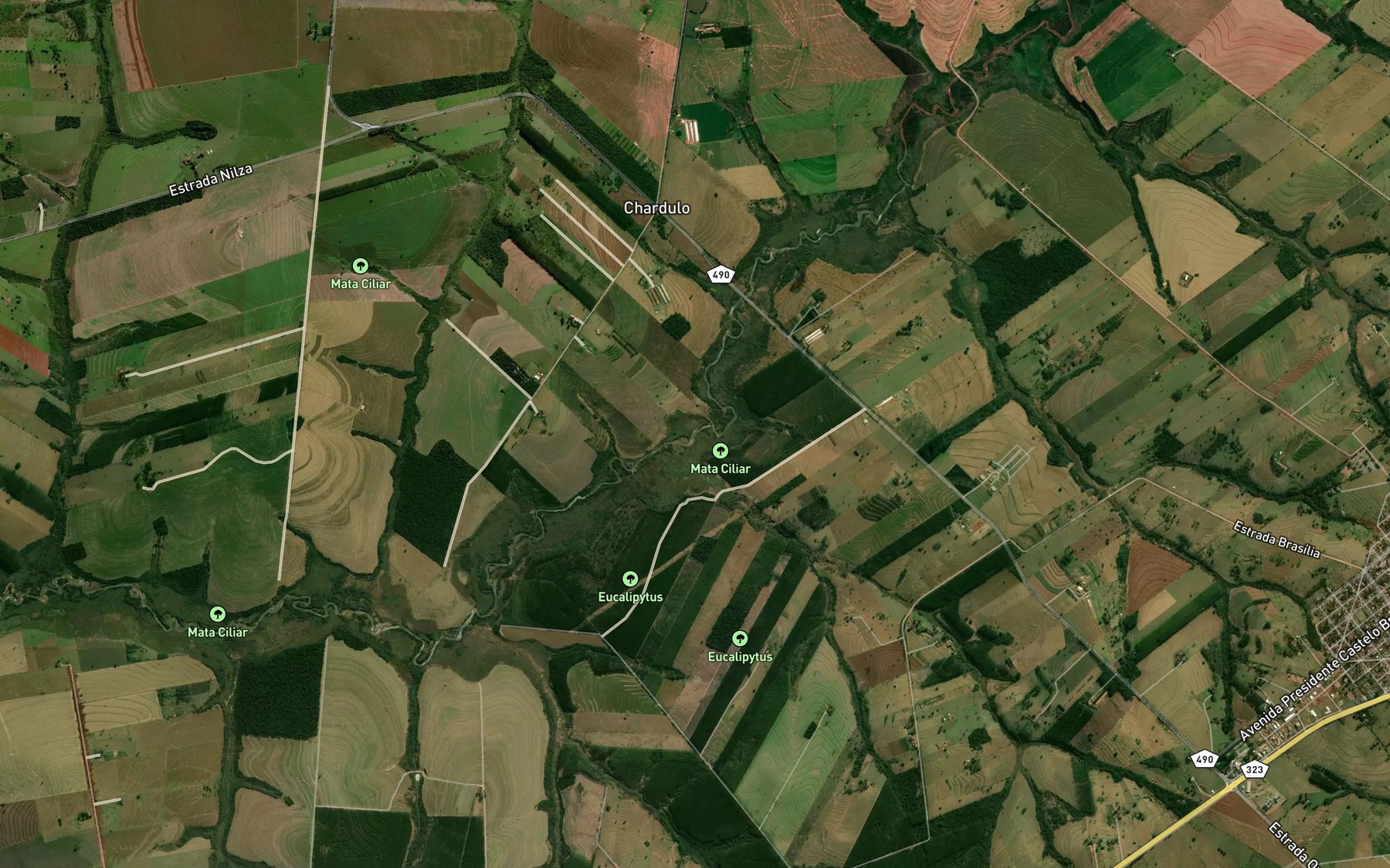 Satellite map of the Ribeirao Xambre