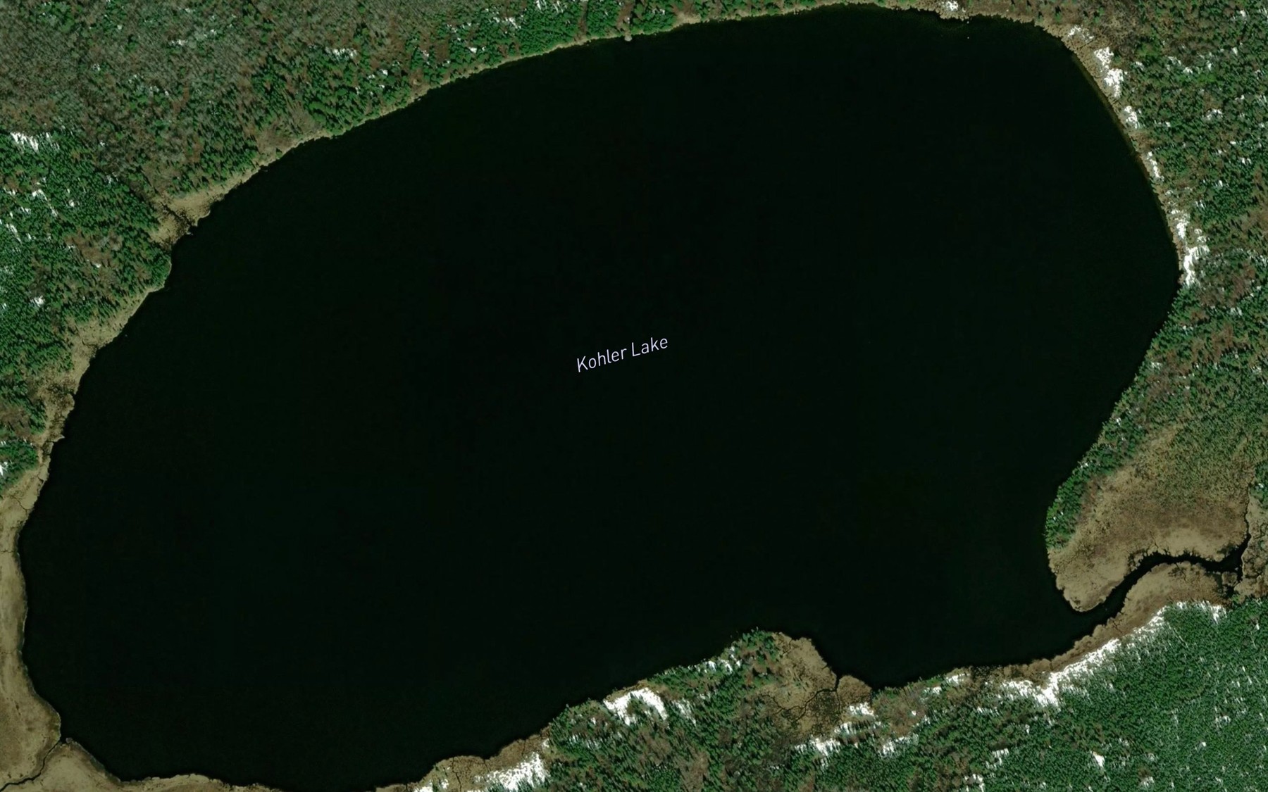 Satellite map of the Kohler Lake