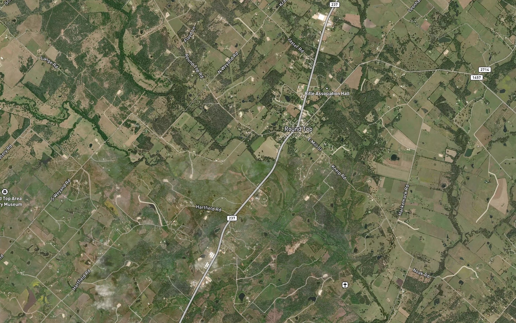 Satellite map of the Shaw Creek